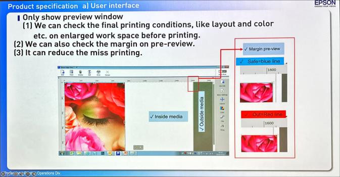 Epson Edge Print- user interface print preview