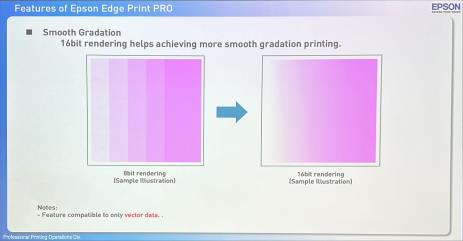 Standard ทำงานที่  8 bits ส่วน Edge Print Pro ทำงานที่ 16 bits