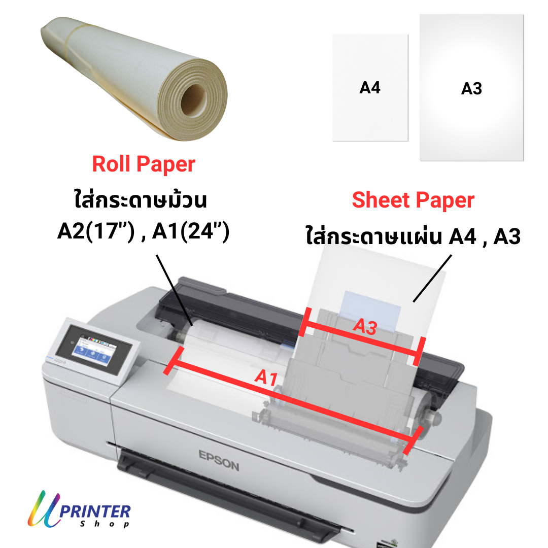 Size กระดาษ Epson Sc-T3130N Sheet Paper Roll Paper