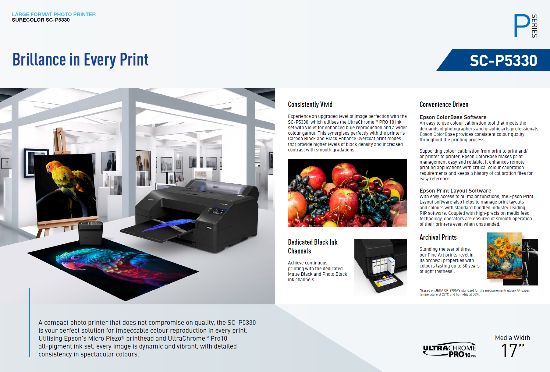 Epson SC-P5330 เครื่องพิมพ์ภาพ 10 สี A2 17 inch